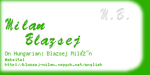 milan blazsej business card